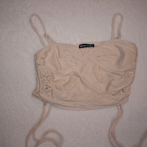 Tan Shein Crop Top